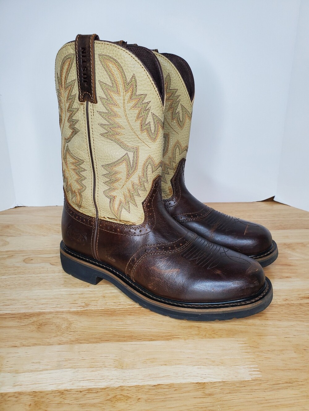 Justin Superintendent 11" Work Boots Mens Size 11 D Western